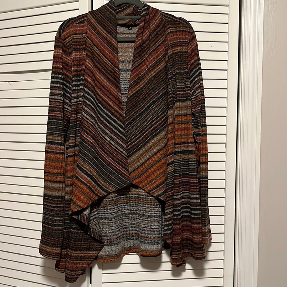 Large Bobeau striped waterfall cardigan from Stitch Fix